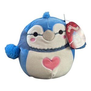 NWT Squishmallows BABS New Blue Jaybird 8" Valentines 2023 Heart Plush
